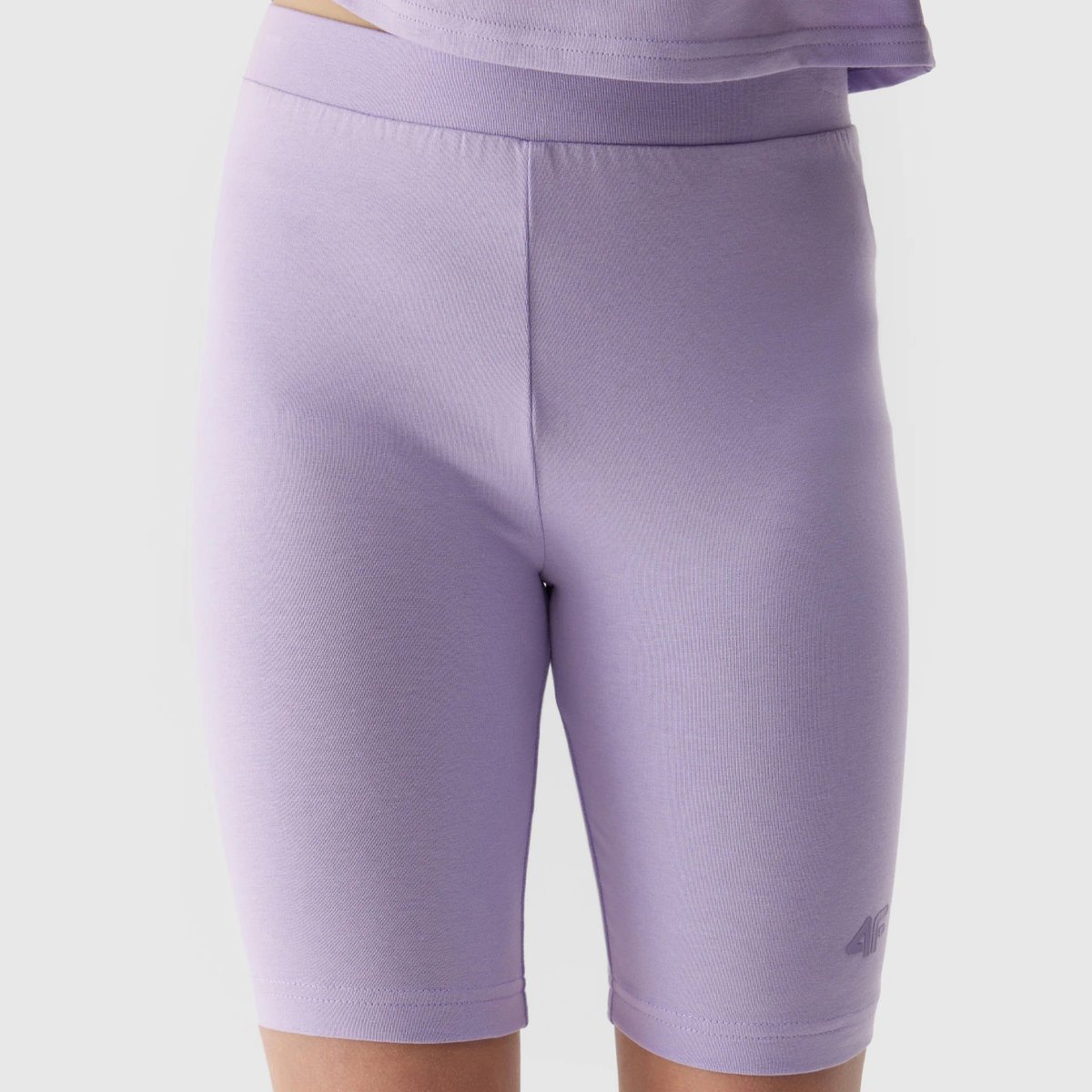 Legginsy Dziewczęce Kolarki 4F dzianinowe jasny fiolet 4FJWSS24TTIGF129 Fioletowy 158/164