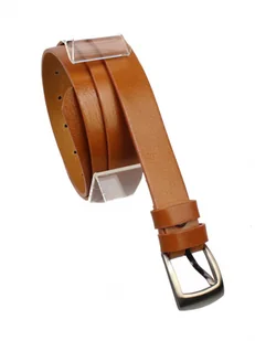 Pasek Damski Skórzany PAS-MAX (PL) Skóra Licowa EXTRA Gładki 25 mm JASNY BRĄZ K30 - Paski - miniaturka - grafika 3