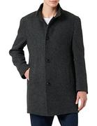 Płaszcze męskie - bugatti Męski płaszcz wełniany, czarny, 58 duże rozmiary - miniaturka - grafika 1