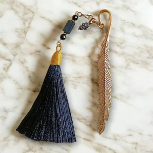 OCHRONA : zakładka PREMIUM : czarny turmalin, hamsa - Zakładki do książek - miniaturka - grafika 1