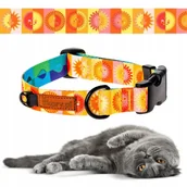 Obroże dla kotów - OBROŻA dla Kota Kotka z KLAMRĄ XXS 15 mm uKory 20-24 cm w słoneczka ŻÓŁTA - miniaturka - grafika 1