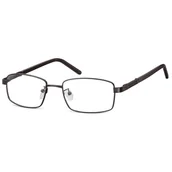 Okulary korekcyjne, oprawki, szkła - Męskie oprawki korekcyjne zerówki okulary prostokątne metalowe 659A Czarne - miniaturka - grafika 1