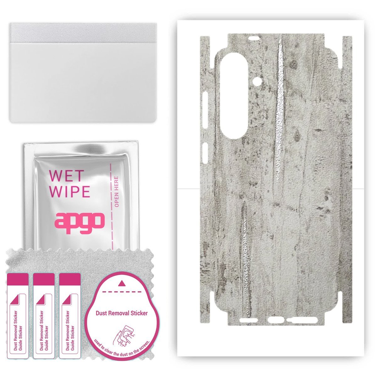 Folia naklejka skórka strukturalna na TYŁ+BOKI do Samsung Galaxy S24+ Plus - Beton Srebrne Paski - apgo SKINS