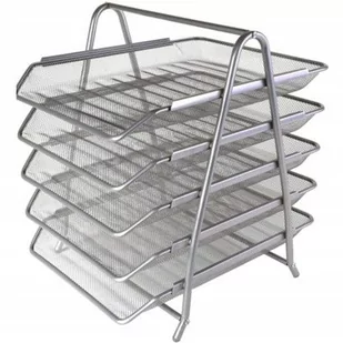 Zestaw 5 szuflad metalowych siatka 5A-W4705 srebrny 1szt. /W4705/ /SPŁ5A/SR/ NET011-15 - Pojemniki biurowe - miniaturka - grafika 1