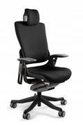 Fotele i krzesła biurowe - Fotel Obrotowy WAU 2 czarny siatka - miniaturka - grafika 1
