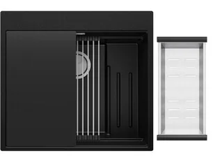Primagran.pl Zlewozmywak kuchenny granitowy jednokomorowy z wewnętrzym ociekaczem Step i największą komorą MAX Oslo 60 Multilevel + Gratis MOIKC-X0#N+P#ADC003-KC$G+P#AROL02-KH$G+P#ACOL02-KI$G - Zlewozmywaki - miniaturka - grafika 1