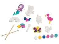 Zabawki kreatywne - Crelando Zestaw gipsowych zwierzątek DIY (Syrena i jednorożec) - miniaturka - grafika 1