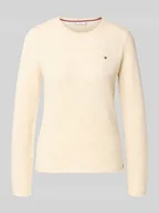 Swetry damskie - Sweter z dzianiny o kroju slim fit z czystej wełny - miniaturka - grafika 1