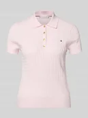 Koszulki i topy damskie - Koszulka polo o kroju slim fit z czystej bawełny - miniaturka - grafika 1