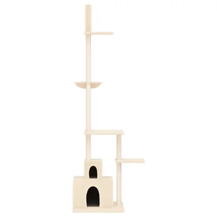 Drzewko dla kota, od podłogi po sufit, kremowe, 250,5-276,5 cm Lumarko! - Drapaki dla kotów - miniaturka - grafika 4