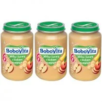 BoboVita Deserek Jabłka i banany z kleikiem owsianym po 6 miesiącu Zestaw 3 x 190 g - Desery dla dzieci - miniaturka - grafika 1
