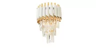 Lampy ścienne - Lumina Deco LAMPA ŚCIENNA KINKIET KRYSZTAŁOWY BIAŁO-ZŁOTY MAZINI W2 LDW 6003-2 (WT+FGD) - miniaturka - grafika 1