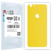 Folie ochronne do telefonów - Folia naklejka skórka strukturalna na TYŁ do Apple iPhone 6 -  Carbon Żółty - apgo SKINS - miniaturka - grafika 1