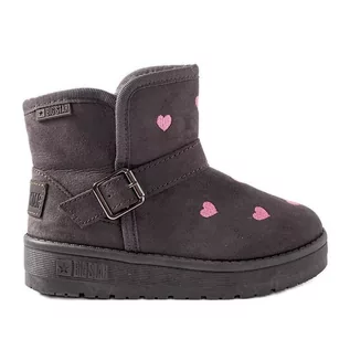 Buty dla dziewczynek - Szare śniegowce dziecięce Big Star KK374244 - grafika 1