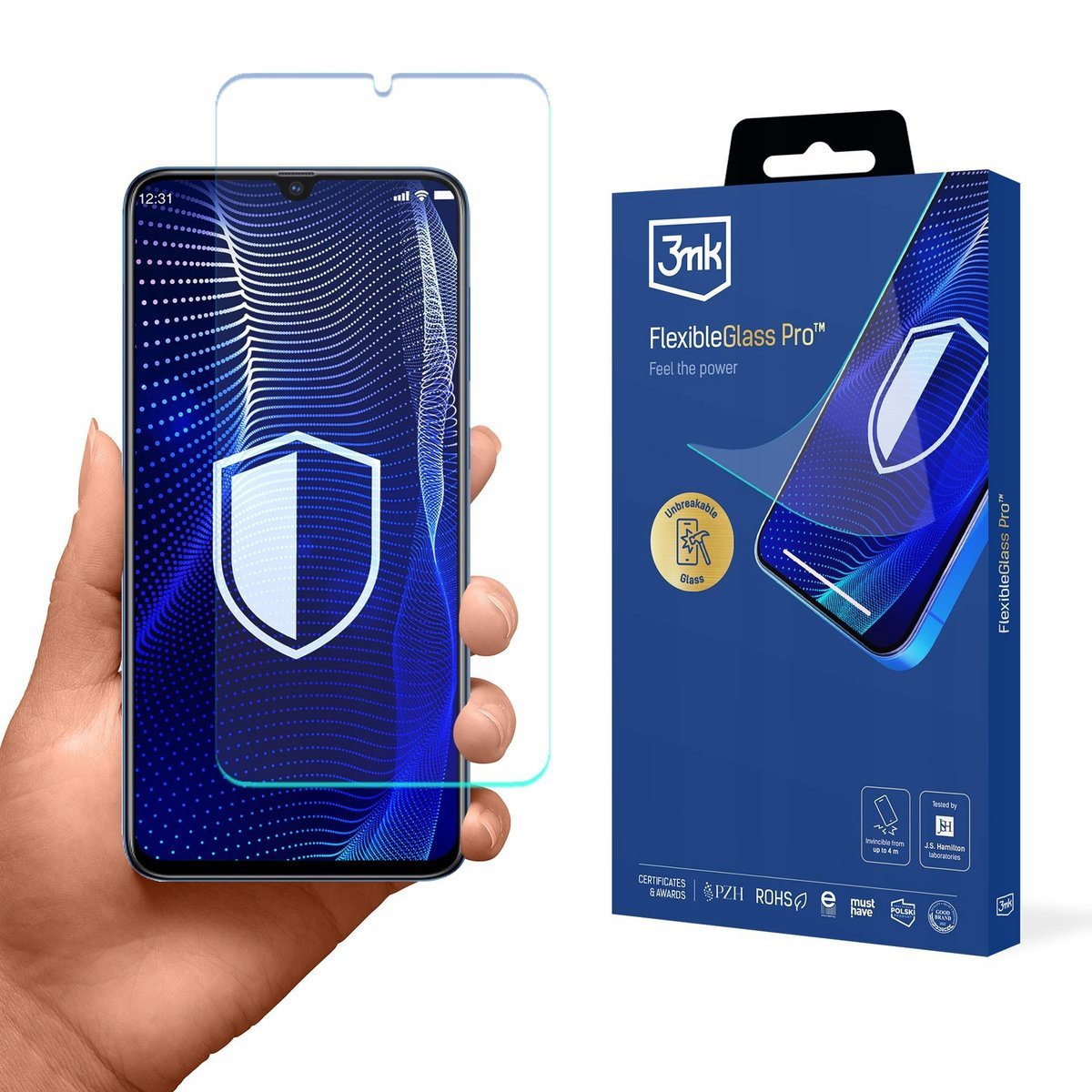 Szkło hybrydowe na ekran do Samsung Galaxy A70/A70s - 3mk FlexibleGlass Pro