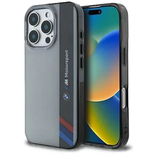 BMW BMHCP16X23HTFEG iPhone 16 Pro Max 6.9" szary/grey hardcase Motosport IML Vertical Stripe - Etui i futerały do telefonów - miniaturka - grafika 1