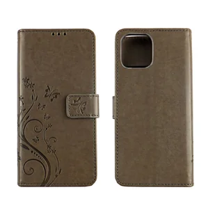 Apple iPhone 12 / 12 Pro etui na telefon komórkowy etui ochronne etui z klapką etui na kartę szary - Etui i futerały do telefonów - miniaturka - grafika 1