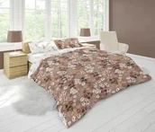 Pościel - Faro, Pościel microfibra 140x200+70x90 Harmony Beżowe kwiatki - miniaturka - grafika 1