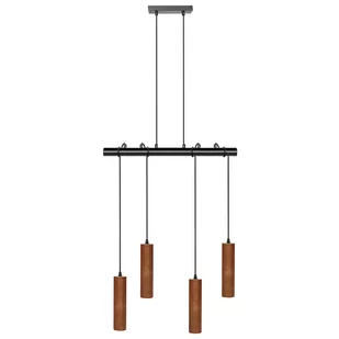 Lampa wisząca 4-punktowa drewniana ciemna TUTAKI - Lampy sufitowe - miniaturka - grafika 1