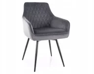 Fotele - Krzesło fotelowe MARLO VELVET szare - miniaturka - grafika 1