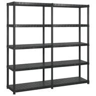 Szafy i regały magazynowe - vidaXL Regał 5-poziomowy, czarny, 170x40x185 cm, plastik 3059853 - miniaturka - grafika 1