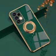 Etui i futerały do telefonów - Alogy Etui TPU Luxury Ring Case z uchwytem na palec do Samsung Galaxy A53 5G zielone ze złotą ramką - miniaturka - grafika 1