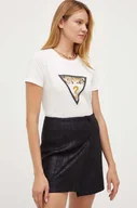Koszulki sportowe damskie - Guess t-shirt bawełniany kolor biały - miniaturka - grafika 1
