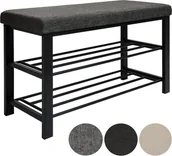 Szafki na buty - Stojak na buty otwarta szafka na buty 2 półki solidna ławka stojak na buty ławka stojak na buty - miniaturka - grafika 1