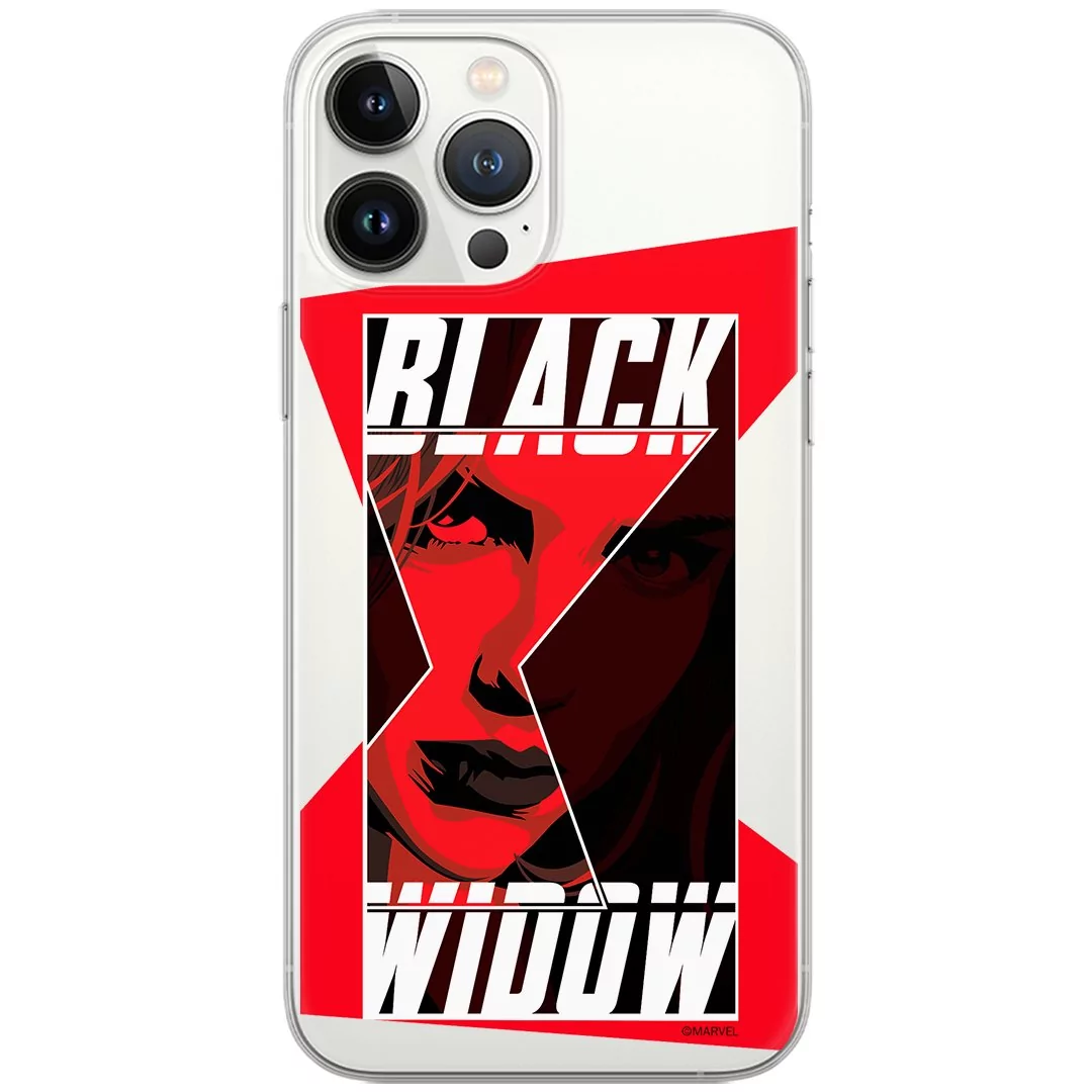 Etui Marvel dedykowane do Iphone 12 / 12 PRO, wzór: Czarna Wdowa 012 Etui częściowo przeźroczyste, oryginalne i oficjalnie licencjonowane