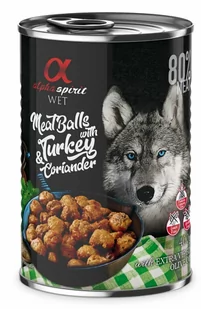 Alpha Spirit Mięsne klopsiki z indykiem i kolędrą 400g 23254-uniw - Mokra karma dla psów - miniaturka - grafika 1
