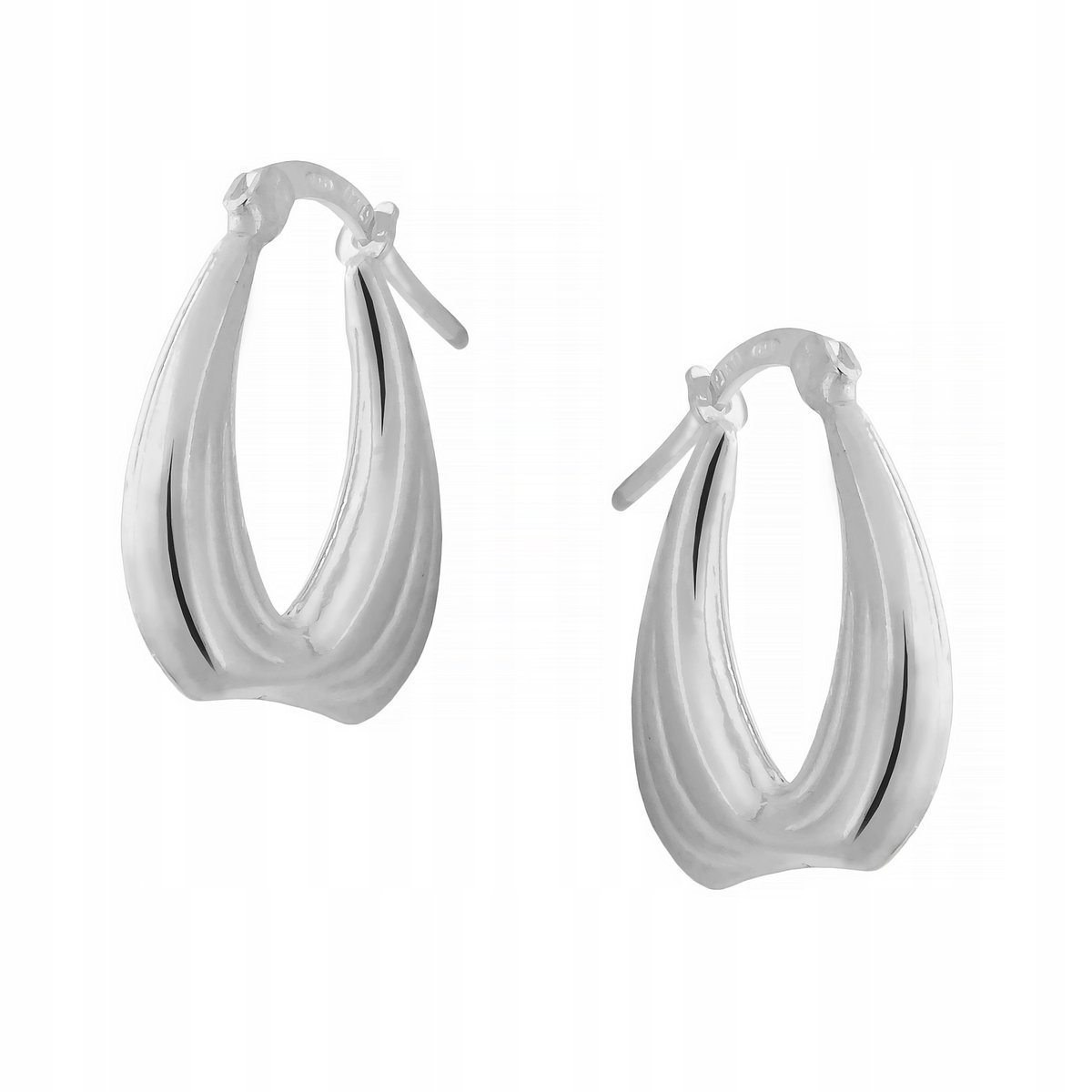 Kolczyki srebrne pr. 925 Eleganckie Rodowane Półokrągłe Dmuchane dla Niej