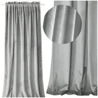 Zasłony - zasłona welurowa na taśmie - szara - miniaturka - grafika 1
