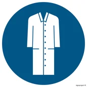 Tablice BHP - GK008 STOSUJ FARTUCH OCHRONNY, PN - PŁYTA PCV 1MM; (500X500MM) - miniaturka - grafika 1