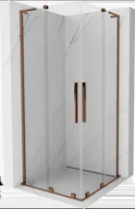 Kabiny prysznicowe - Mexen Velar L Duo kabina prysznicowa rozsuwana 80x80 cm, transparent, różowe złoto - 871-080-080-02-03-60 - miniaturka - grafika 1