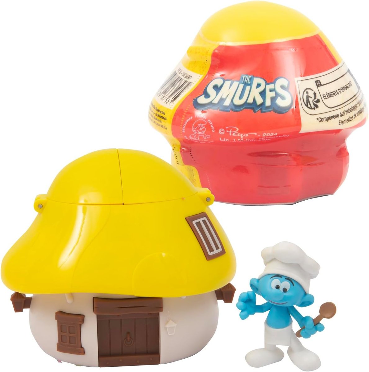 SMERF KUCHARZ I JEGO ŻÓŁTY DOMEK SMERFY DOM SMERFÓW + FIGURKA WIOSKA