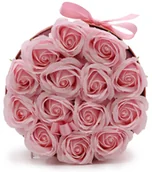 Dekoracje domu - Mydlany Flower Box - 14 Różowych Róż w Okrągłym Pudełku - miniaturka - grafika 1