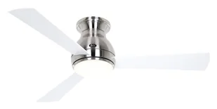 Energooszczędny wentylator sufitowy z oświetleniem LED i pilotem Eco Pallas szczotkowane chromowane łopatki biały / jasnoszary 116 cm - Wentylatory sufitowe - miniaturka - grafika 1