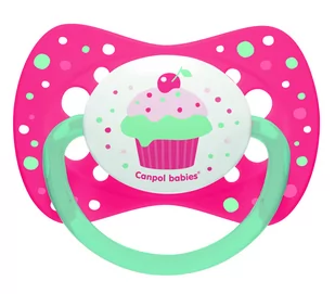 Canpol babies Canpol Smoczek silikonowy symetryczny Cupcake 0-6 m-cy : Kolor - Różowy - Smoczki uspokajające - miniaturka - grafika 1