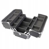 Kosmetyczki, organizery i kuferki - Kosmetyczka pudełko do makijażu uniwersalne etui czarne - miniaturka - grafika 1