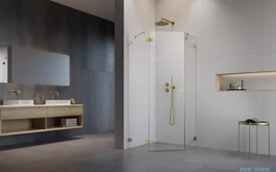 Radaway Essenza Pro Brushed Gold Ptj kabina pięciokątna 90x100 lewa szczotkowane złoto 10100000-99-01L/10100700-01-01 - Kabiny prysznicowe Radaway Essenza Pro Brushed Gold Ptj kabina pięciokątna 90x100 lewa szczotkowane złoto 10100000-99-01L/10100700-01-01 - Kabiny prysznicowe - miniaturka - grafika 3