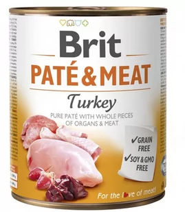 Brit PATE & MEAT TURKEY 6x800g - Mokra karma dla psów - miniaturka - grafika 1