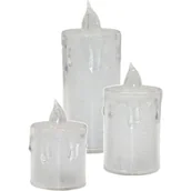 Ozdoby bożonarodzeniowe - Świeca dekoracyjna CHRISTMAS DECORATION Led Zdobiona Biały-transparentny (3 szt.) - miniaturka - grafika 1