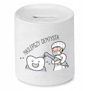 SKARBONKA DLA DENTYSTY NAJLEPSZY DENTYSTA PREZENT z Nadrukiem ze Zdjęciem - Skarbonki - miniaturka - grafika 1