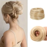 Ozdoby do włosów - TEMU Brazylijska Peruka z Włosów Ludzkich - Naturalny Wygląd Donut Hairpiece ze Zapięciem na Klips/, Brązowy Blond Brunet Czarny Ciemnobrązowa - miniaturka - grafika 1