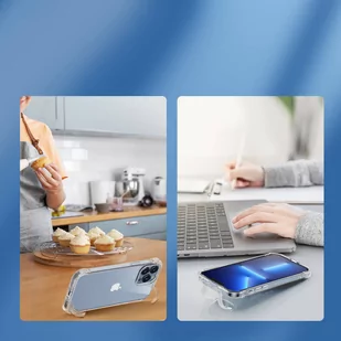 Joyroom Defender Series etui pokrowiec do iPhone 13 Pro pancerna obudowa z haczykami podstawką przezroczysty (JR-BP955) - Etui i futerały do telefonów - miniaturka - grafika 9