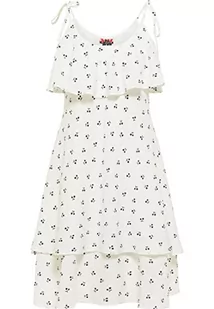 myMo ROCKS Damska letnia sukienka z nadrukiem wiśni, biała wełna, S - Sukienki - miniaturka - grafika 1