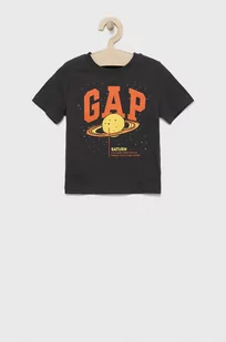 GAP t-shirt bawełniany dziecięcy kolor czarny z nadrukiem - Gap - Koszulki dla chłopców - miniaturka - grafika 1
