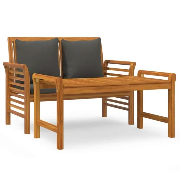 Zestaw Ogrodowy z Akacjowego Drewna, Stolik 100x50x50 cm, Ławka 120x60x81