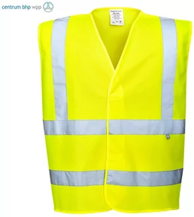 PORTWEST FR75 KAMIZELKA OSTRZEGAWCZA TRUDNOPALNA; ŻÓŁTY (L/XL) - Odzież robocza - miniaturka - grafika 1