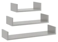Półki do salonu - Zestaw 3 Szarych Półek Ściennych P9-S67 - miniaturka - grafika 1